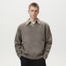 Old Money Two-Piece Turn-Down Sweater For Men, Autumn And Winter Style, High-End Polo Collar Knitwear, Warm_viptrois.com