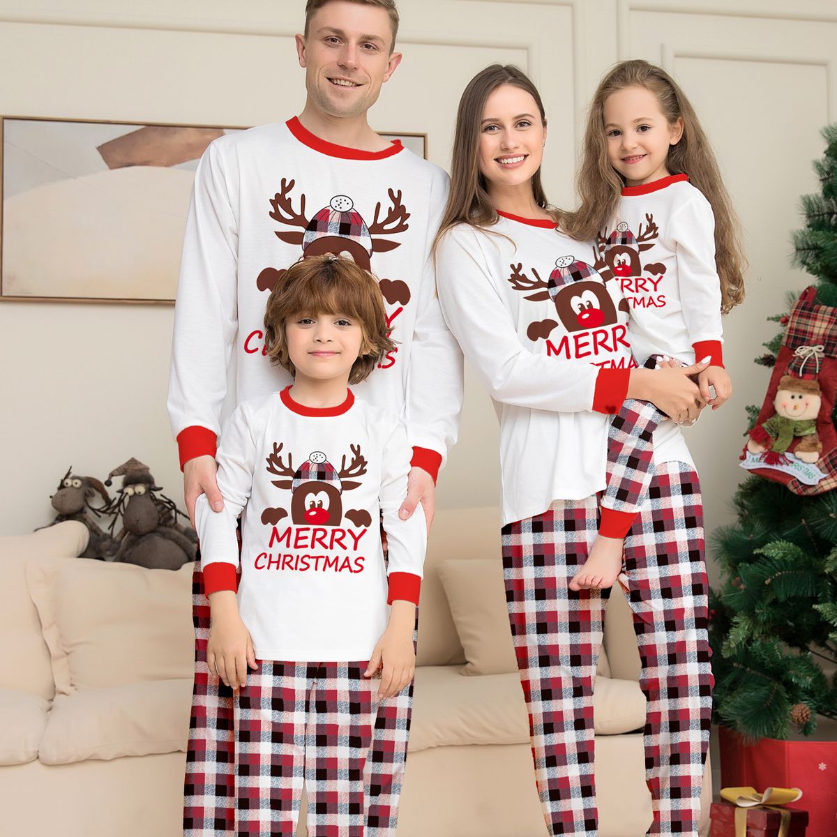 Christmas family clothing Long sleeve suit Christmas homestay pajamas Christmas baby boys girls women's men_viptrois.com
