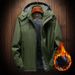 Men's Clothing Outdoor Rush Clothes Plus Velvet Thickened Fleece Coat Solid Color Spot Mountaineering Suit _viptrois.com