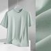 2025 Summer Ice Silk T-shirt, Cool, Loose, Half-sleeved, Solid-color Top, Thin Style, Quick-drying_viptrois.com