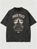 Buddha Lotus Inner Peace Heavyweight Washed Graphic T-Shirt Men's Oversized Streetwear Tee_viptrois.com