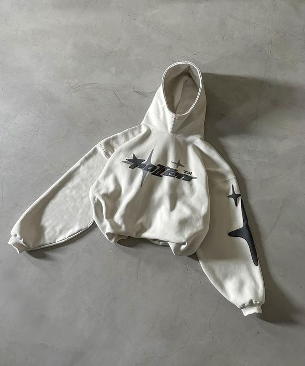 Men's Gothic High Neck Hoodie With Foam Letter Print - Y2K Retro Streetwear Pullover For Casual Wear_viptrois.com