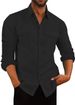 Men's Clothing Shirt Double Pocket Long Sleeved Shirt Casual Vacation Shirt_viptrois.com