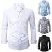 Men's Clothing Four Sided Stretch Shirt Anti Wrinkle Solid Color Shirt Long Sleeved Business Thin Shirt_viptrois.com