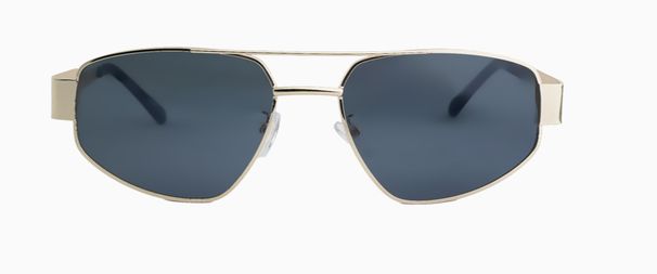 Punk Style Metal Frame Sunglasses – Double Beam Design, Triangular Cat Eye Shape (Unisex High-End Fashion)_viptrois.com