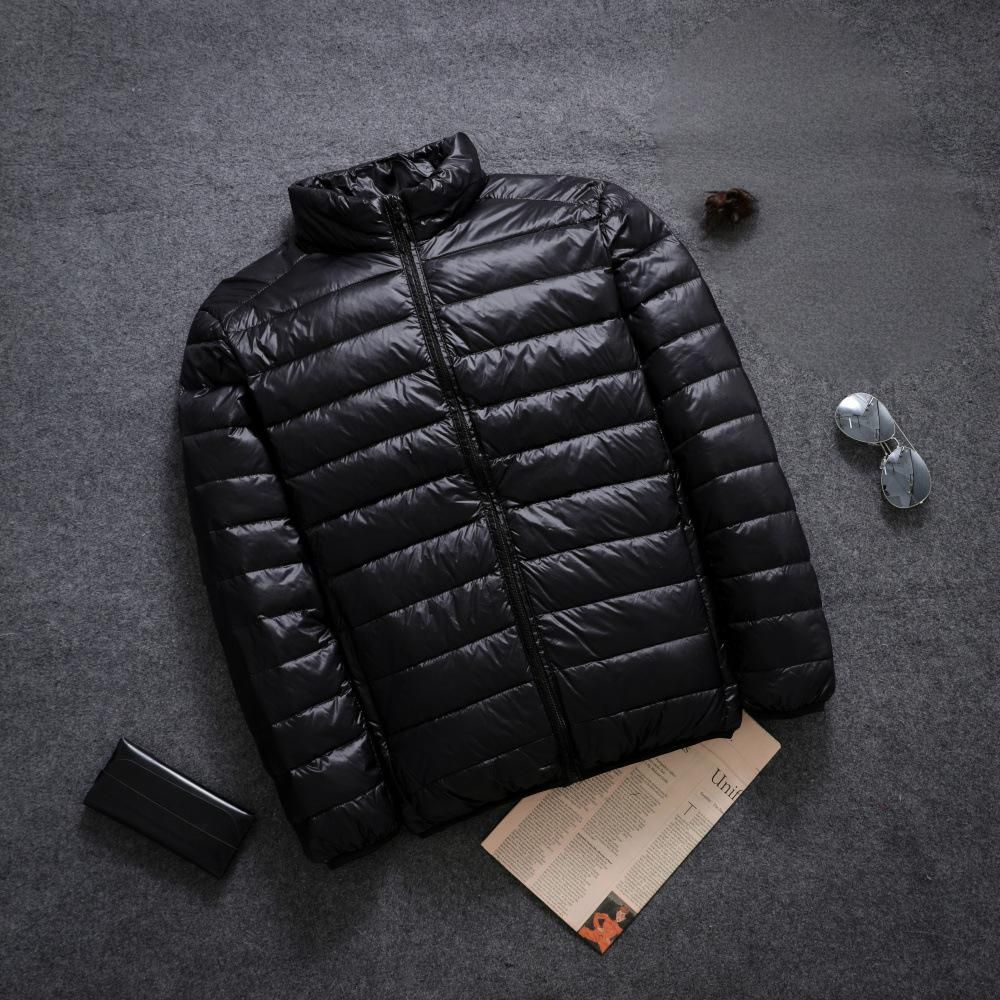 Men's Clothing Lightweight Down Jacket With Stand Collar, Short Style, 550 Fill Power White Duck Down, Windproof & Water-Resistant, Slim Fit_viptrois.com