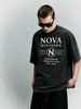 Vintage Washed "NOVA DIVISION" Letter Graphic Cotton T-Shirt Men's Casual Streetwear Tee_viptrois.com