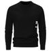 2026 High Quality Fashion Knitwear Pullovers Men's Round Collar Patch Long Sleeve Casual Straight Type Knit Sweater_viptrois.com