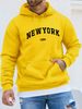 Men's Autumn And Winter Casual Fashionable Loose Hooded Sweatshirt NEW YORK USA Letter Printed Warm Long Sleeved Pullover_viptrois.com