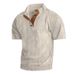 Men's Corduroy Short-Sleeve Polo Shirt – Casual & Breathable Knit Top(S-Xxxl, Navy/Beige/Grey/Black/Khaki/Army Green/Light Blue)_viptrois.com