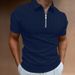 Men's Golf Shirt Quarter Zipper Polo Casual Holiday Lapel Short Sleeve T Shirt Fashion Basic Summer Regular Fit Polo Shirt_viptrois.com
