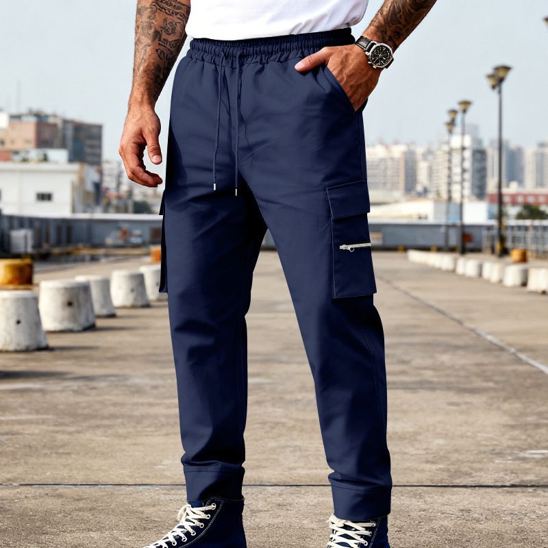 Men's Cargo Jogger Pants – Multi-Pocket Tapered Workwear Pants With Drawstring Waist (S-XXXL, Polyester, Breathable, Machine Washable)_viptrois.com
