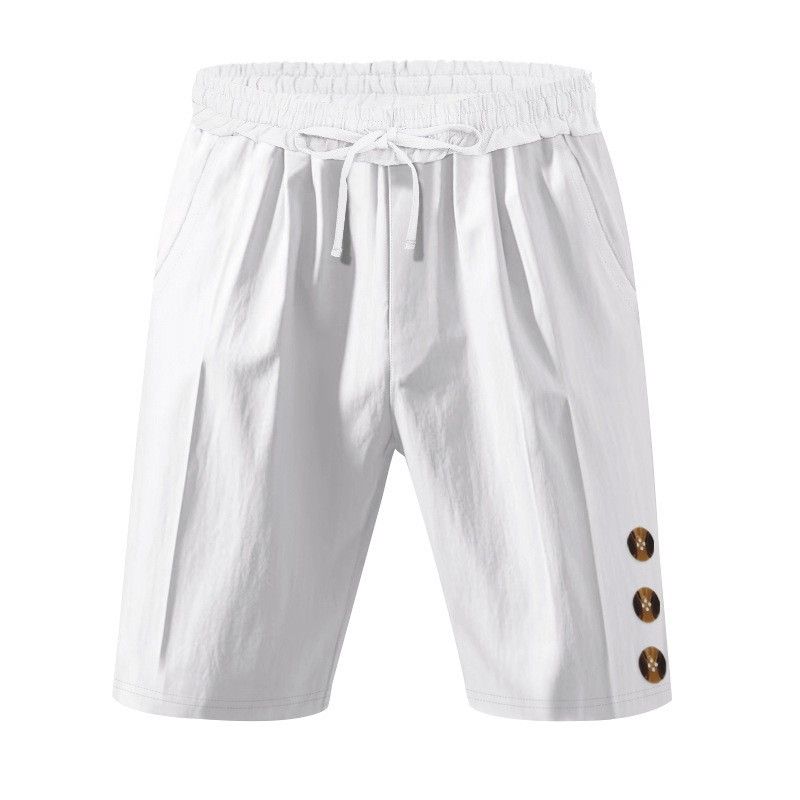 Men's Linen Summer Shorts – Relaxed Fit 5" Breathable Beach Shorts With Button Details – Lightweight & Quick-Dry For Travel, Gym & Casual Wear_viptrois.com