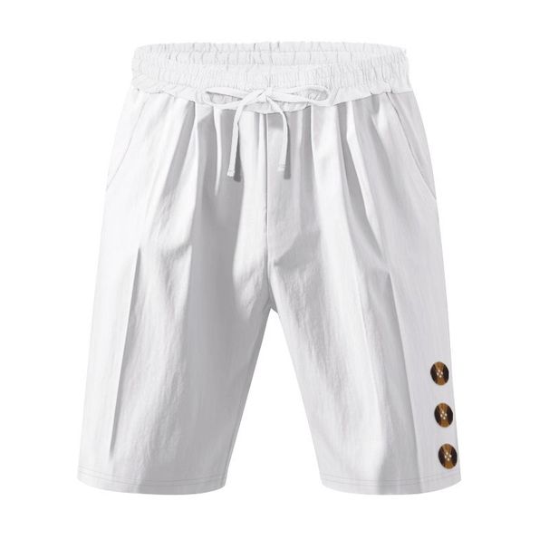 Men's Linen Summer Shorts – Relaxed Fit 5" Breathable Beach Shorts With Button Details – Lightweight & Quick-Dry For Travel, Gym & Casual Wear_viptrois.com