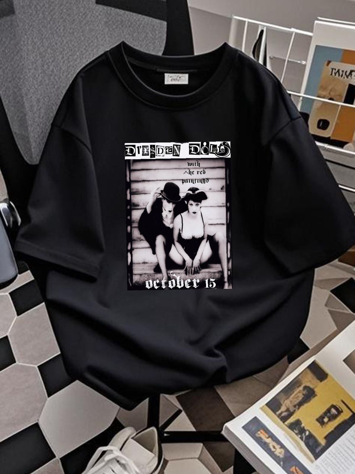 The Rise And Times Of The Dresden Dolls Cotton All Size Black Men Shirt NE743 Designer Clothes Streetwear Stretched Versatile Homme Stylish_viptrois.com