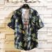 Men's Clothing Retro Thin Short Sleeved Shirt Loose Style Shirt Coconut Tree Print Shirt_viptrois.com