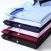Men's Contrast Collar Stretch Long-Sleeve Shirt – Business Casual, Wrinkle-Free & Breathable, Versatile For Work & Leisure_viptrois.com