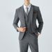 Men's Slim Fit Checkered Suit Set - Autumn Winter Wedding Groom Business Formal Wear For Urban Professionals_viptrois.com
