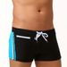 2024 Men's Clothing foreign trade new men's color-blocked zipper tether slim fit boxer shorts for swimming and beach manufacturers in stock_viptrois.com