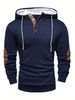 Autumn Winter New Cross-Border European American Men's Solid Color Jacquard Hooded Sweatshirt Loose Fit Sports_viptrois.com