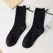 Women's & Men's Cotton Crew Socks With Bow Detail - Soft Breathable Casual Socks For Spring Summer Fall Winter - Solid Color Stackable Socks_viptrois.com