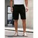 Summer Men's Knitted Waffle Shorts Casual Beach Five Point Pants Breathable Solid Color mid Waist Black Khaki Gray_viptrois.com