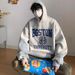 New Letter Hooded Fleece Hoodie With Trendy Temperament, Fashionable And Versatile Loose Top_viptrois.com