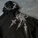 Retro Y2K Streetwear Hoodie - Dark Aesthetic Geometric Print Pullover Sweatshirt, Oversized Fit, Unisex Hooded Sweater For Men & Women_viptrois.com