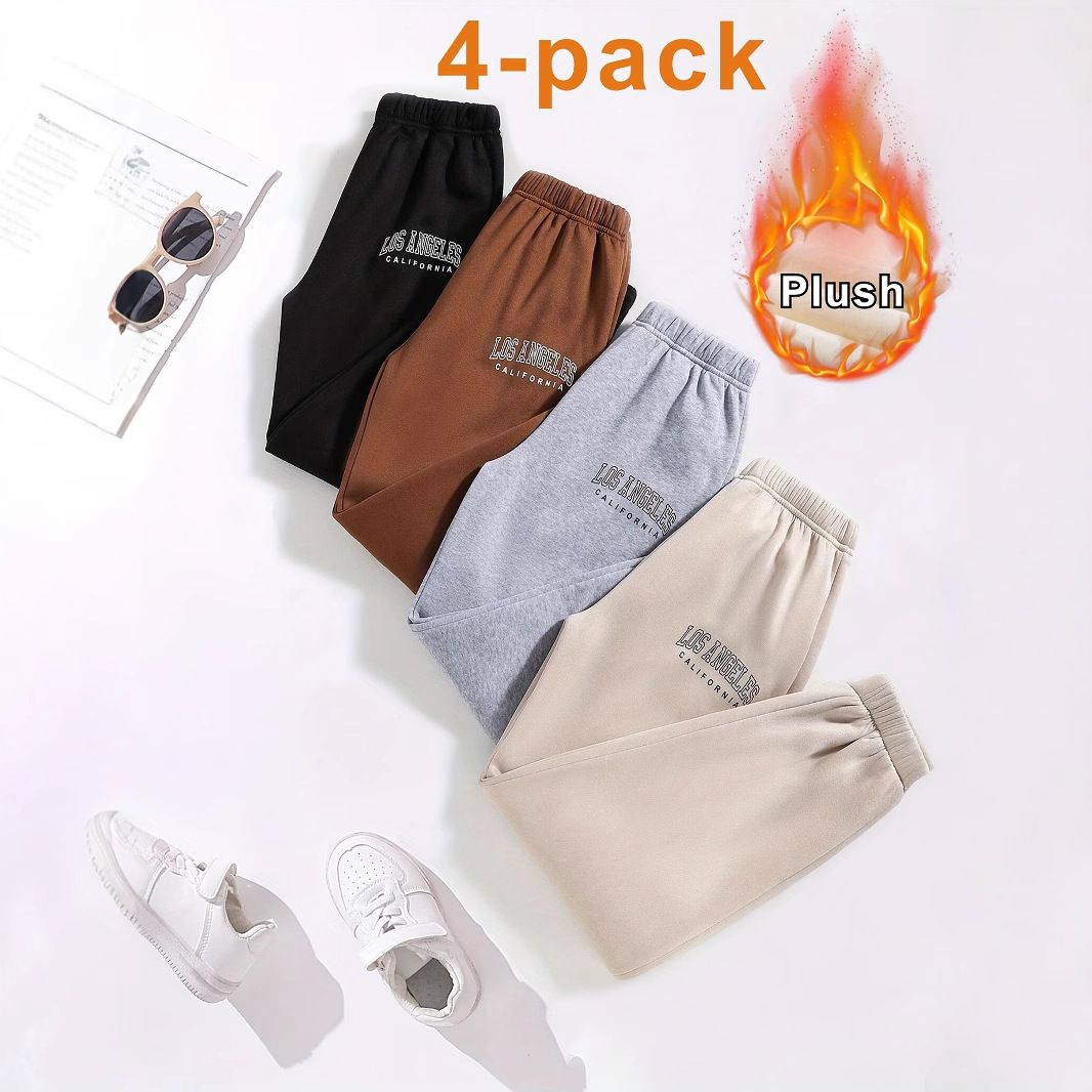 Mother & Kids INS Girls Sports Thickened Trousers Boys And Girls Casual Trousers Children's Autumn Clothes_viptrois.com