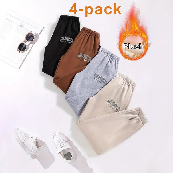 Mother & Kids INS Girls Sports Thickened Trousers Boys And Girls Casual Trousers Children's Autumn Clothes_viptrois.com