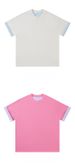 Cotton Two-tone Round-neck Short-sleeve T-, Unisex, Summer Street Fashion Personalized Rainbow_viptrois.com