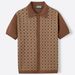 Men's Clothing Summer Cool Silk Short Sleeved Sweater Lapel Jacquard Cardigan Polo Shirt_viptrois.com