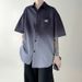 Summer New Tie Dye Gradient Fashion Brand Short sleeved for Men with High Grade Feeling, Loose, Pippy, Handsome, Trendy,_viptrois.com