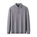 Men's Long-Sleeve Polo Shirt With Jacquard Knit - Premium Textured Business Casual Top For Autumn_viptrois.com