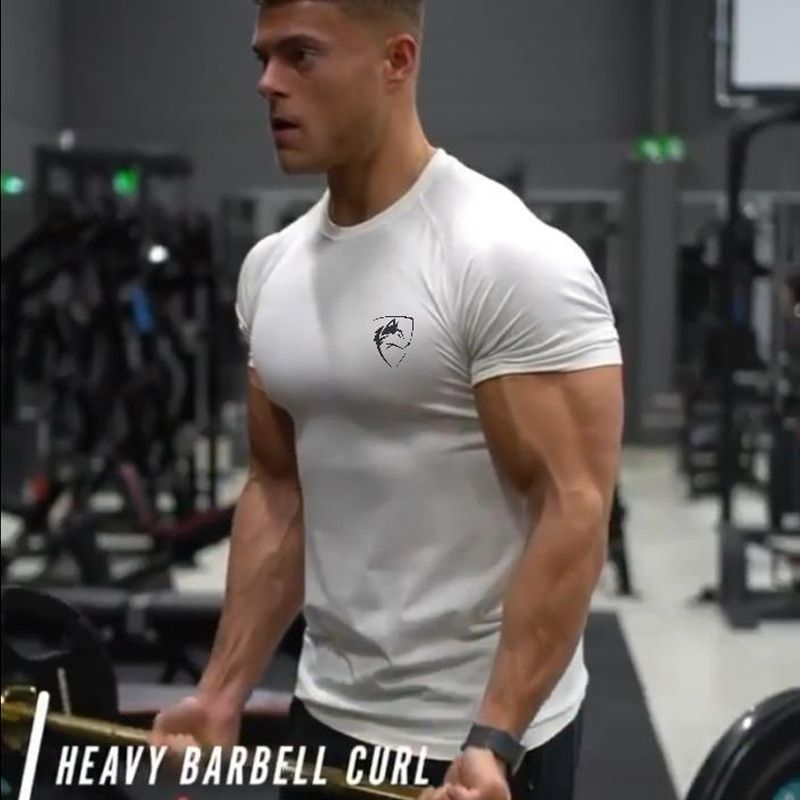Basketball Men's Fitness Suit, Running, Elastic Round Neck, Shaping, Breathable, Tight Fitting Compression T-shirt,_viptrois.com
