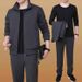 Men's Clothing Sports Suits Men's Large Size Dad's Suits Spring And Autumn Middle Aged Casual Sweatshirt Sportswear Two Piece Suit_viptrois.com