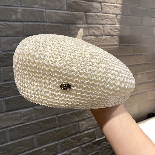 Autumn Korean Version Fragrance Style Hollow Styling Painter Hat Casual Versatile Face-Slimming Small Beret_viptrois.com