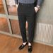 Men's Slim Fit Striped Suit Pants Korean Style Casual Dress Long Trousers Autumn Winter Trendy Straight Leg_viptrois.com