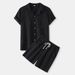 Men's Clothing Spring And Summer Cotton And Linen Solid Color Fashion Lapel Short Sleeved Shirt Shorts Suit Two Piece Set In Stock_viptrois.com