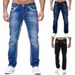 Men's Clothing Slim Double Line Jeans Gold Classic Tricolor Jeans New_viptrois.com