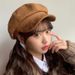Suede Women, Autumn And Winter Korean Style Duckbill Octagonal Hat, British Beret, Solid Color Artist Hat For Men_viptrois.com