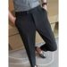 Trend Drape Casual Pants Men's Anti-wrinkle Ice Silk Black And White Nine-point Pants Slim And Thin Fashionable Versatile Pants_viptrois.com