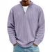 Men's Casual Stand Collar Zipper Corduroy Long Sleeve Polo Shirt Sweatshirt Fall Winter New_viptrois.com