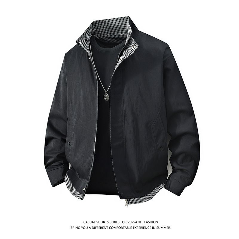 Premium Stand-up Collar Jacket Men's Spring 2025 New Fashion Trend Slim-fitting Versatile Ruffian Handsome Tooling Top_viptrois.com
