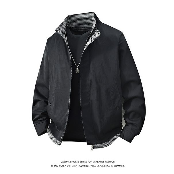 Premium Stand-up Collar Jacket Men's Spring 2025 New Fashion Trend Slim-fitting Versatile Ruffian Handsome Tooling Top_viptrois.com