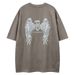 Men's Clothing Guochao Brand Original Design Wings Print Suede Short Sleeved T Shirt Men's Summer Oversize Couple Bottoming Shirt_viptrois.com