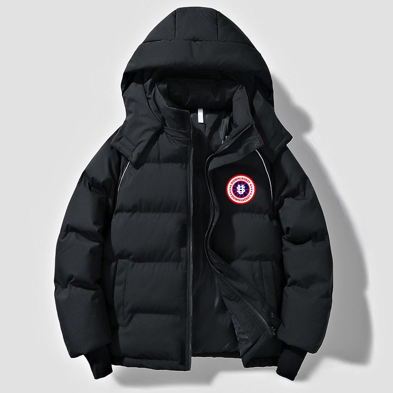Men's Clothing Couple's Winter Hooded Loose Fitting Versatile US Map Logo Solid Color Windproof And Cold Resistant Cotton Coat_viptrois.com
