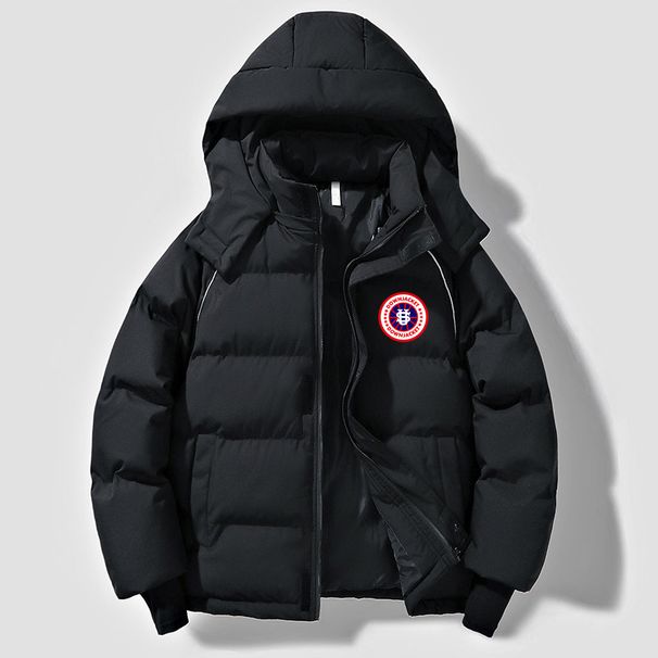 Men's Clothing Couple's Winter Hooded Loose Fitting Versatile US Map Logo Solid Color Windproof And Cold Resistant Cotton Coat_viptrois.com