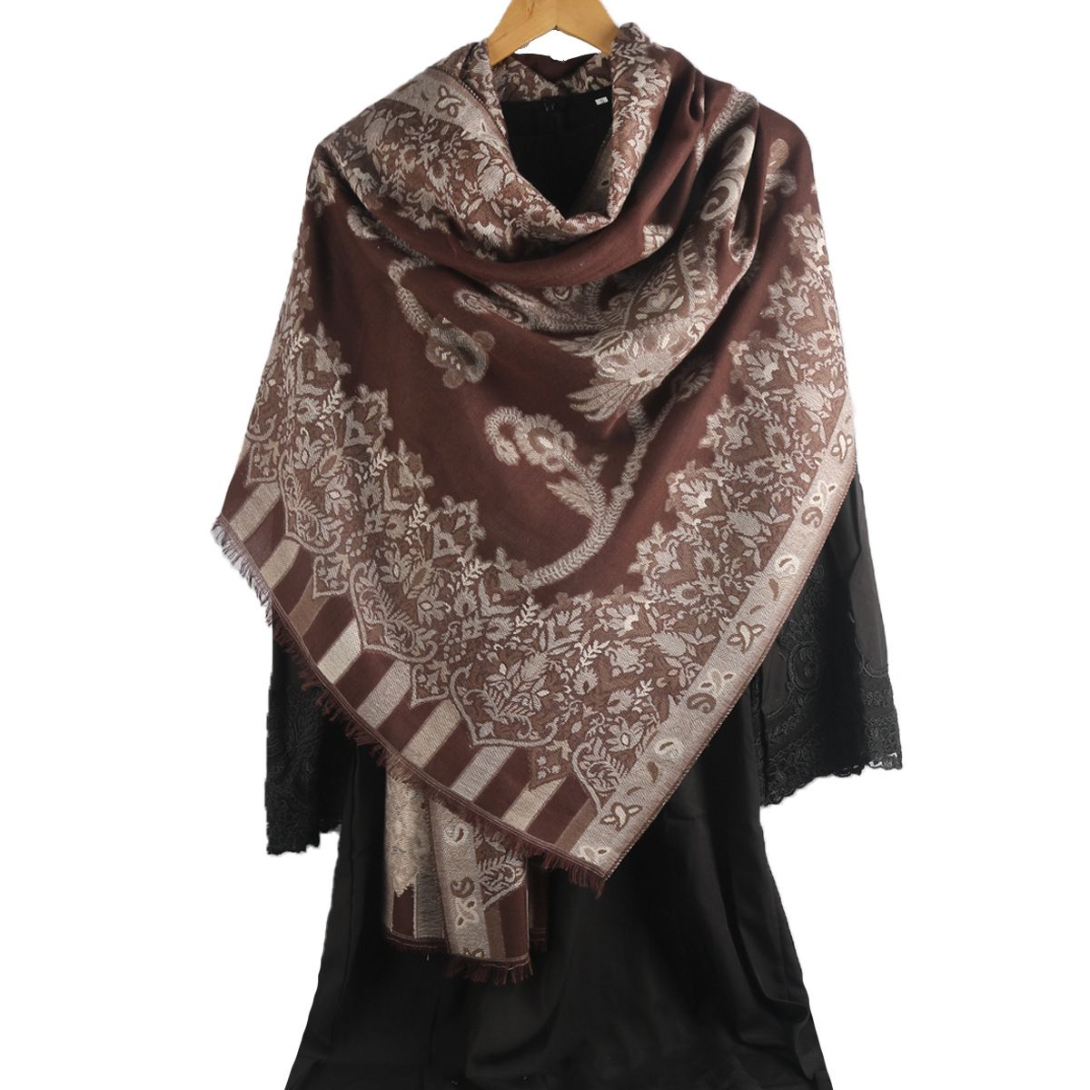 Muslim Headscarf Muslim Scarf Winter Ethnic Elegance Out Warm Scarf Shawl Headscarf Middle Eastern Vintage Printed Headscarf_viptrois.com