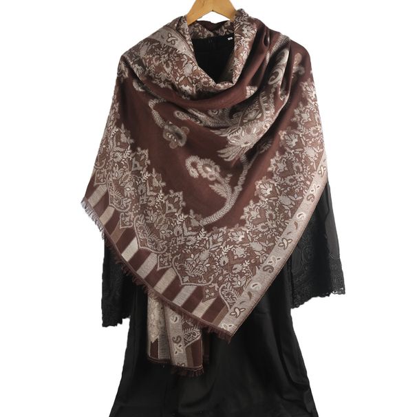 Muslim Headscarf Muslim Scarf Winter Ethnic Elegance Out Warm Scarf Shawl Headscarf Middle Eastern Vintage Printed Headscarf_viptrois.com